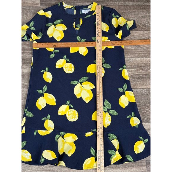 Mud Pie 🍋 Lana Flounce Dress 🍋 Navy Blue Yellow Lemons 🍋 Size SMALL 4-6 - Picture 7 of 11